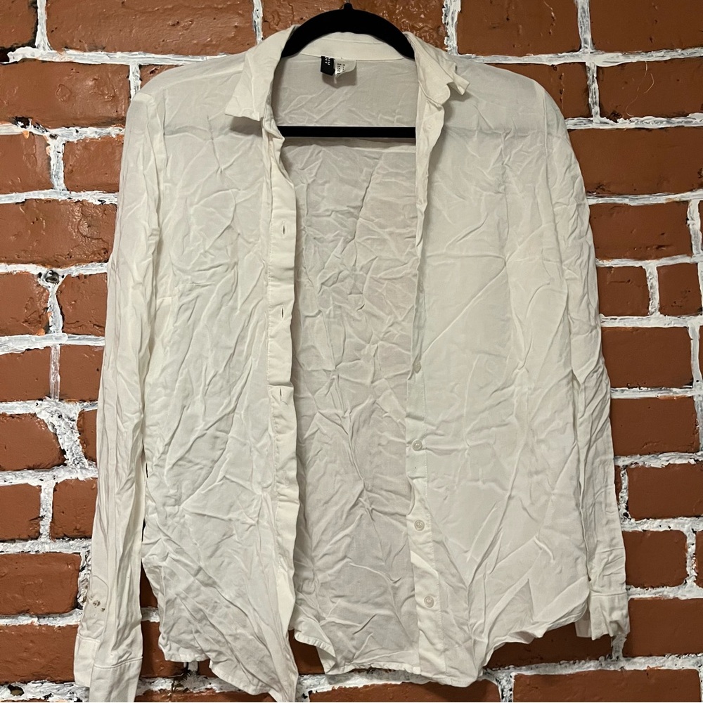 H&M White Button-Up Shirt
